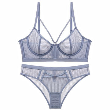 Women's Sexy Ultra-Thin Unlined Transparent Lingerie Set / Push-Up Side Support Bra with Panty - EVE's SECRETS